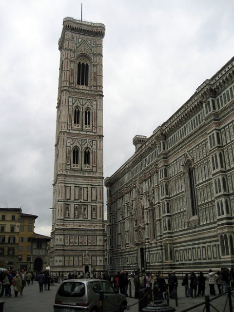 Duomo and Bell Tower-07.JPG - The adjacent bell-tower, begun by Giotto in 1334, rises to 85 metres high and a climb up its 414 steps is rewarded with some splendid views.